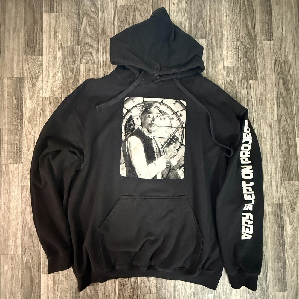 Tultex Tupac Han Solo Graphic Hoodie XXL Black Hip Hop Star Wars Mashup